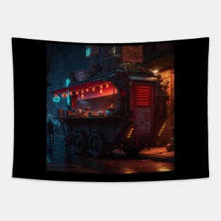 Noodle Stall - Cyberpunk Cityscapes Tapestry