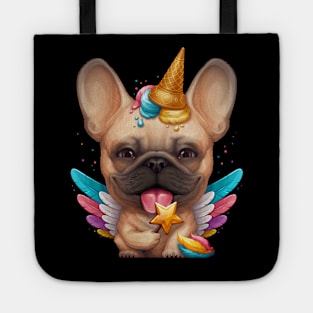 Fawn French Bulldog Ice Cream Unicorn Tote