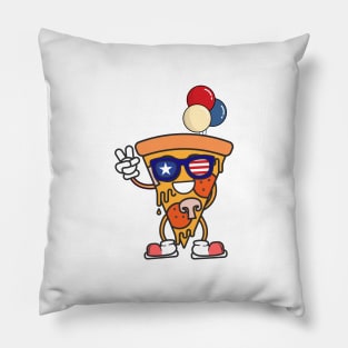 funny cool pizza of 4th of july Pillow