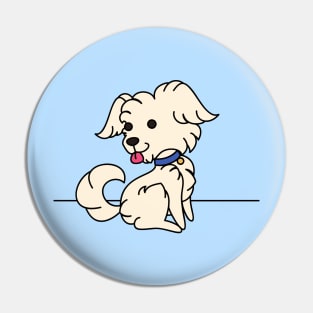 Cute Dog Cartoon - Maltese Pin