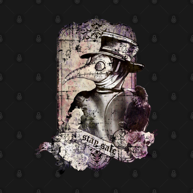 Disover Plague Doctor Say "stay safe" vintage purple Edit - Plague Doctor - T-Shirt