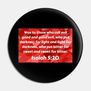 Bible Verse Isaiah 5:20 Pin