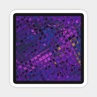 Purple lilac blue geometric decorative pattern Magnet