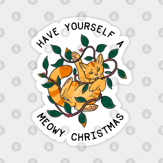 Have Yourself a Meowy Christmas Magnet by CloudWalkerDesigns