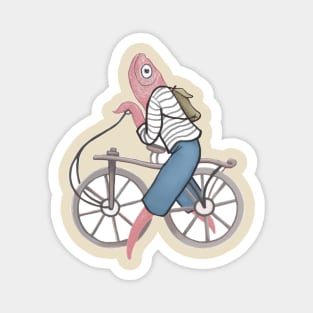 Fish on a Bicycle Magnet