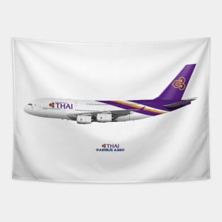 Illustration of Thai Airways Airbus A380 Tapestry