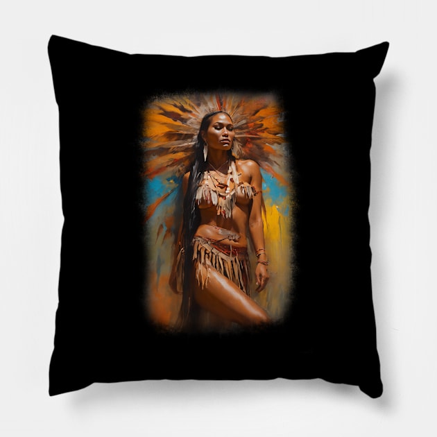 Native Woman Pillow by Elijah101