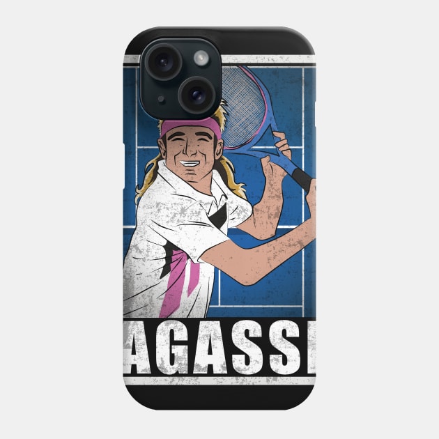 Agassi Tennis Player Hero Vintage Grunge Phone Case by TEEWEB