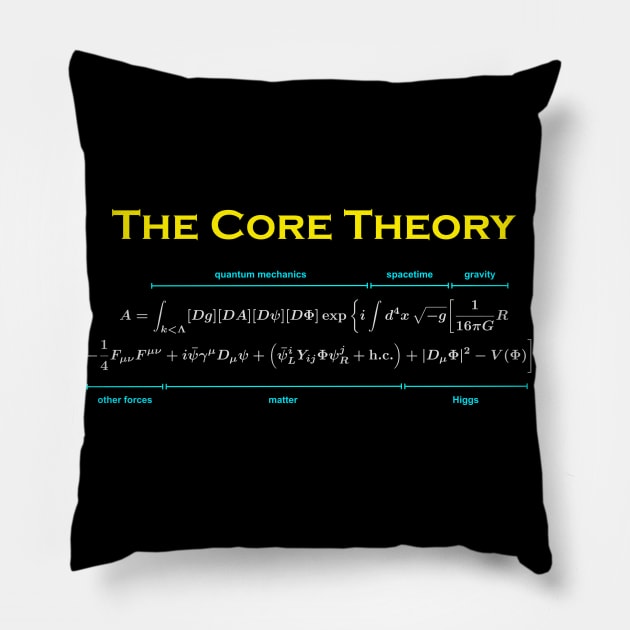 The Core Theory (light text) Pillow by Sean Carroll