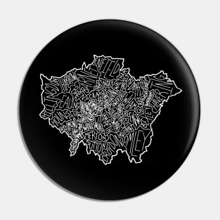 Map of London (black background) Pin