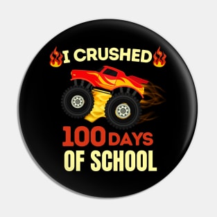 100 Days School Monster Truck Car Boys Pin