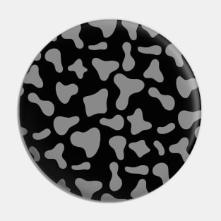 Grey Dairy Cow Print on Black Background Pin