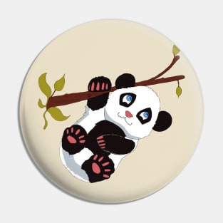 Cute Panda On A Tree Pin