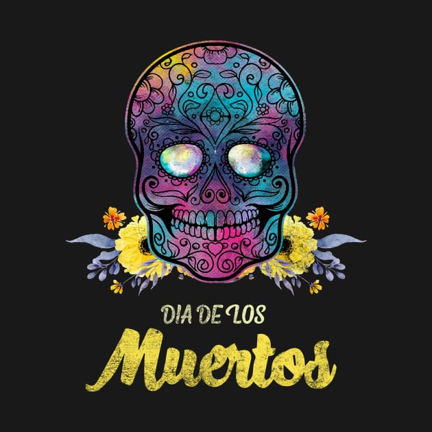 Dia De Los Muertos Floral Sugar Skull by SolarFlare