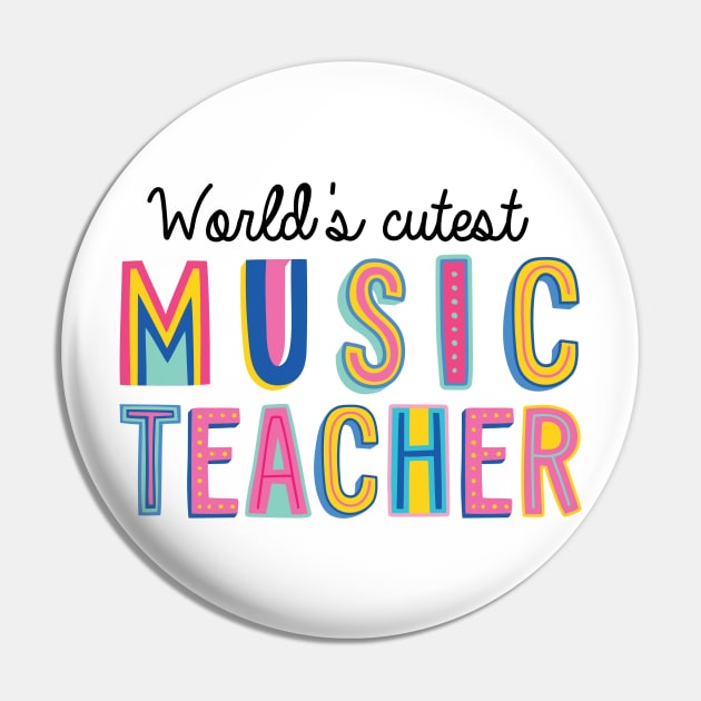 Music Teacher Gifts | World's cutest Music Teacher Pin by BetterManufaktur