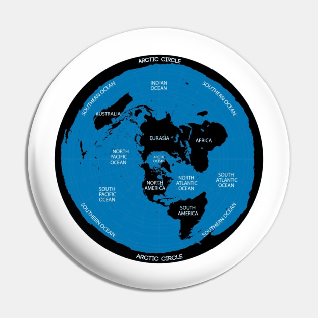 The Flat Earth Map Pin by EverGreene