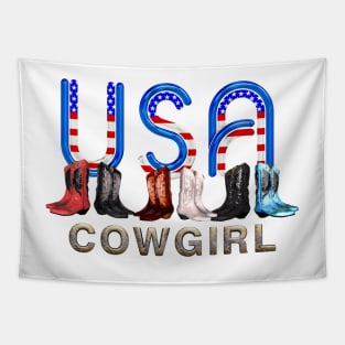 USA Cowgirl Tapestry