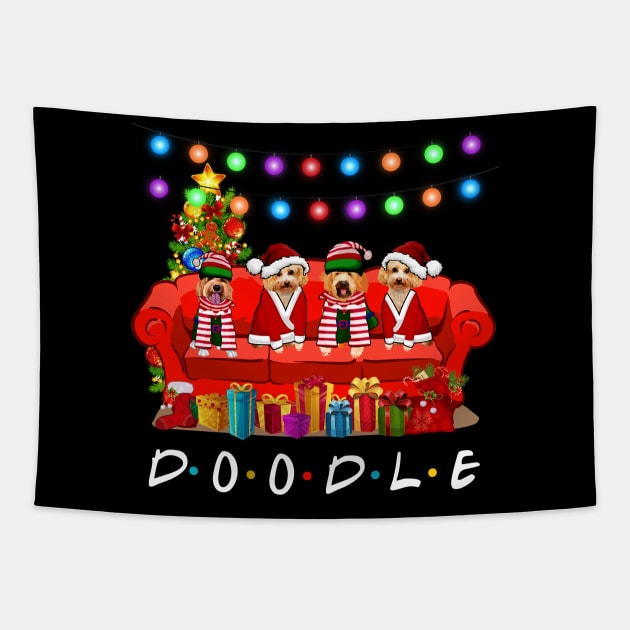 Friends Doodle Merry Christmas Sweatershirt Tapestry by kimmygoderteart