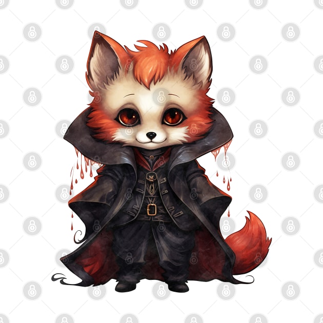 Cartoon Red Fox in Dracula Costume by Chromatic Fusion Studio