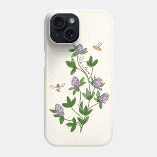 Wildflowers Red Clover honey bee Phone Case