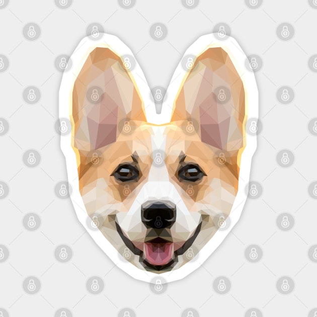 Low Poly Corgi Head Magnet by ErinFCampbell