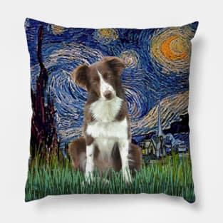 Starry Night Adapted to Include a Border Collie Pillow