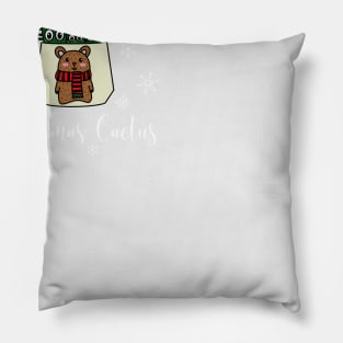 Christmas Cactus - Eves Pin Cacti In Christmas Bear Pot Pillow