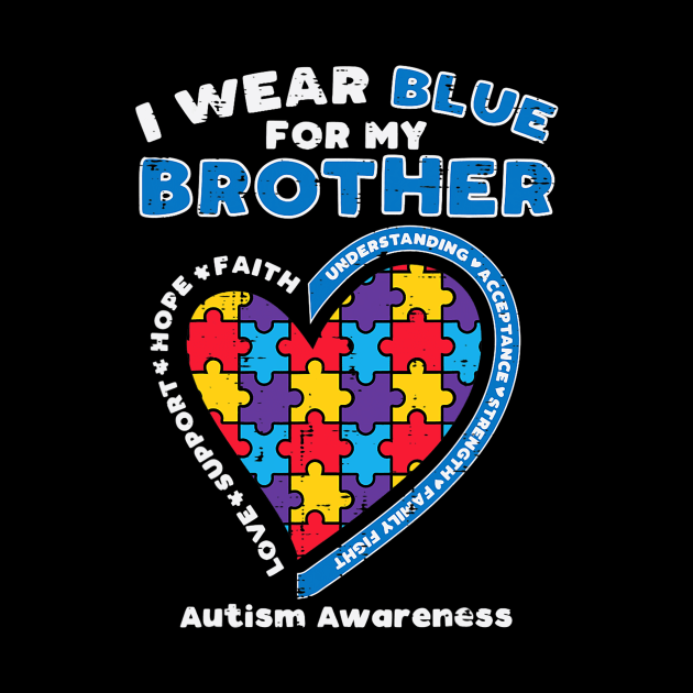 Puzzle I Wear Blue For My Brother Autism Awareness Family by cloutmantahnee