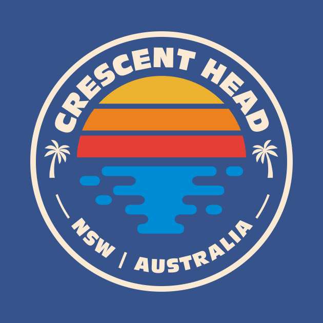 Retro Crescent Head New South Wales NSW Australia Vintage Beach Emblem by Now Boarding