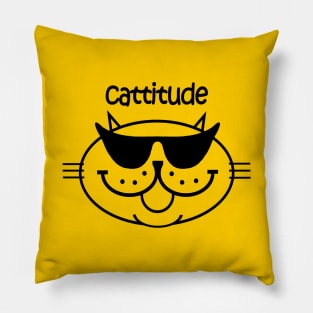 Cattitude 2 - Black Outline Pillow