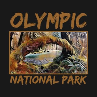 Van Gogh Retro Olympic National Park Mountain T-Shirt