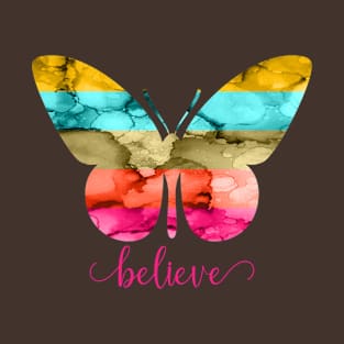 Believe Rainbow Butterfly T-Shirt