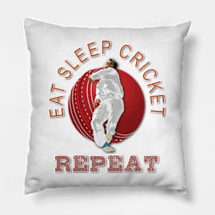 Eat sleep cricket repeat Pillow