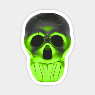 Neon Green Skull Magnet