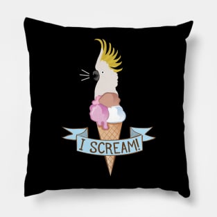 Sulfur Crested Cockatoo Ice Cream Parrot Pillow