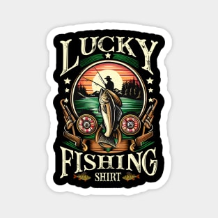 Lucky Fishing Shirt For A Fisherman Magnet