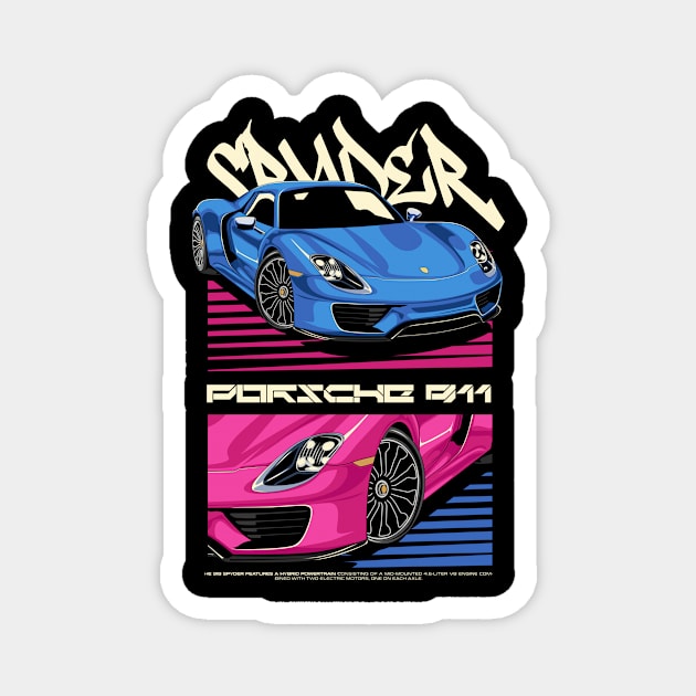 918 Porsche Spyder Racing Magnet by Harrisaputra