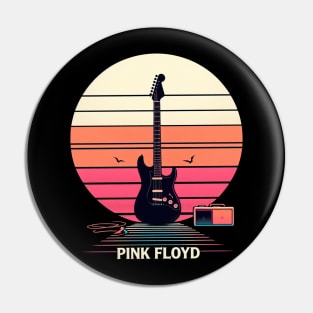 Pink Floyd Retro Guitar and Moon Pin