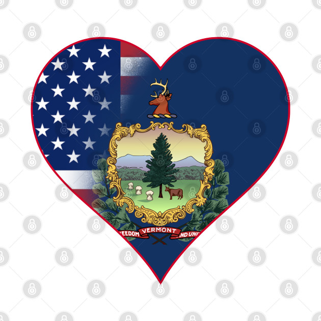 State of Vermont Flag and American Flag Fusion Design by Gsallicat