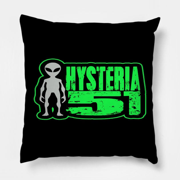 Hysteria 51 Logo Pillow by Hysteria 51's Retro - RoundUp