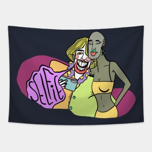 Funny Friends Selfie Tapestry