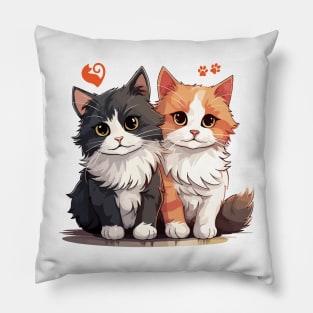 cat cartoon cute funny cats pet Pillow