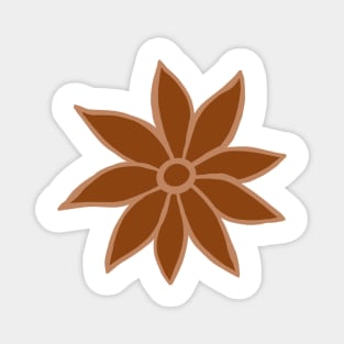 70's Inspired Brown Flower Magnet