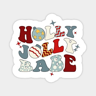 holly jolly babe retro christmas Magnet