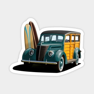 1937 Ford Woody Station Wagon in teal Magnet