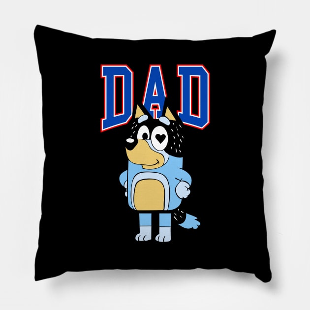 Bluey Dad Pillow by Kuturupiah