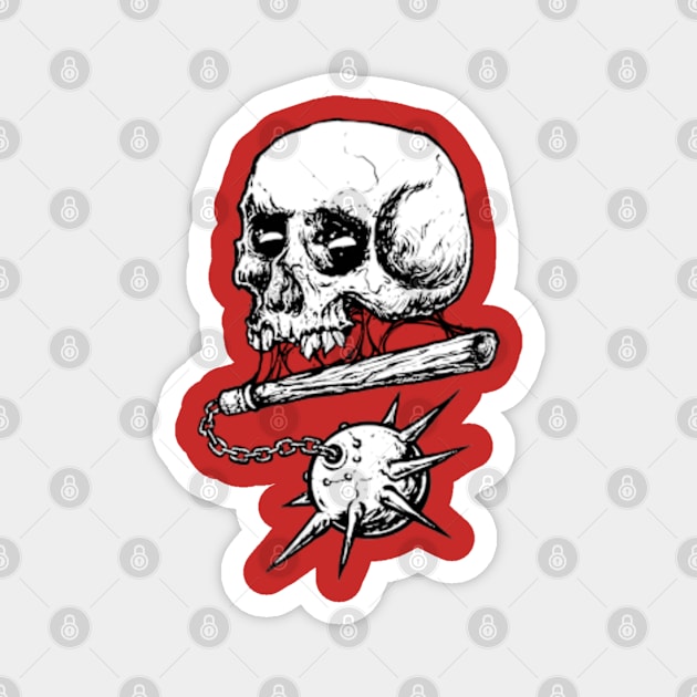 Skull and Flail Magnet by Dizine Supply