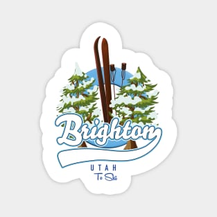 Brighton Utah to ski logo Magnet