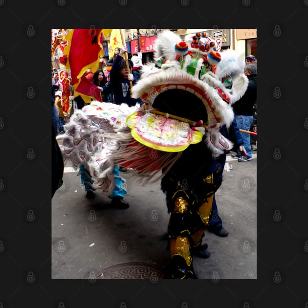 White Chinese Lion Dancer, head by H. R. Sinclair