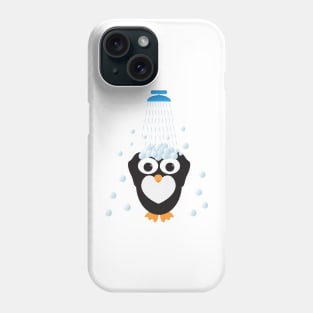 Cute Penguin Taking a Shower Phone Case